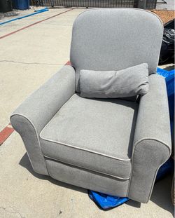 DaVinci Ruby Recliner and Swivel Glideru in Gray and Cream, Greenguard Gold Certified