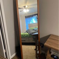 5 foot tall Stand alone or hang mirror with blanket rack