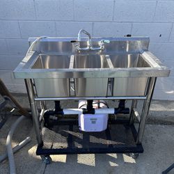 Mobile Sink 3 Compartment 