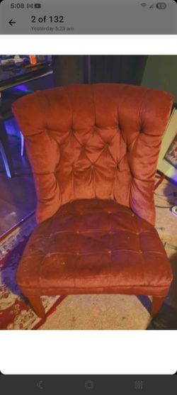 Hollywood Regency Mid Century Button Tufted Slipper Chair