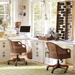 Lovely Pottery Barn Corner Desk Set Off White