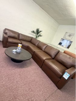 5pc- Radley leather sectional sofa