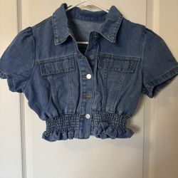Denim Crop Top Sz S $15