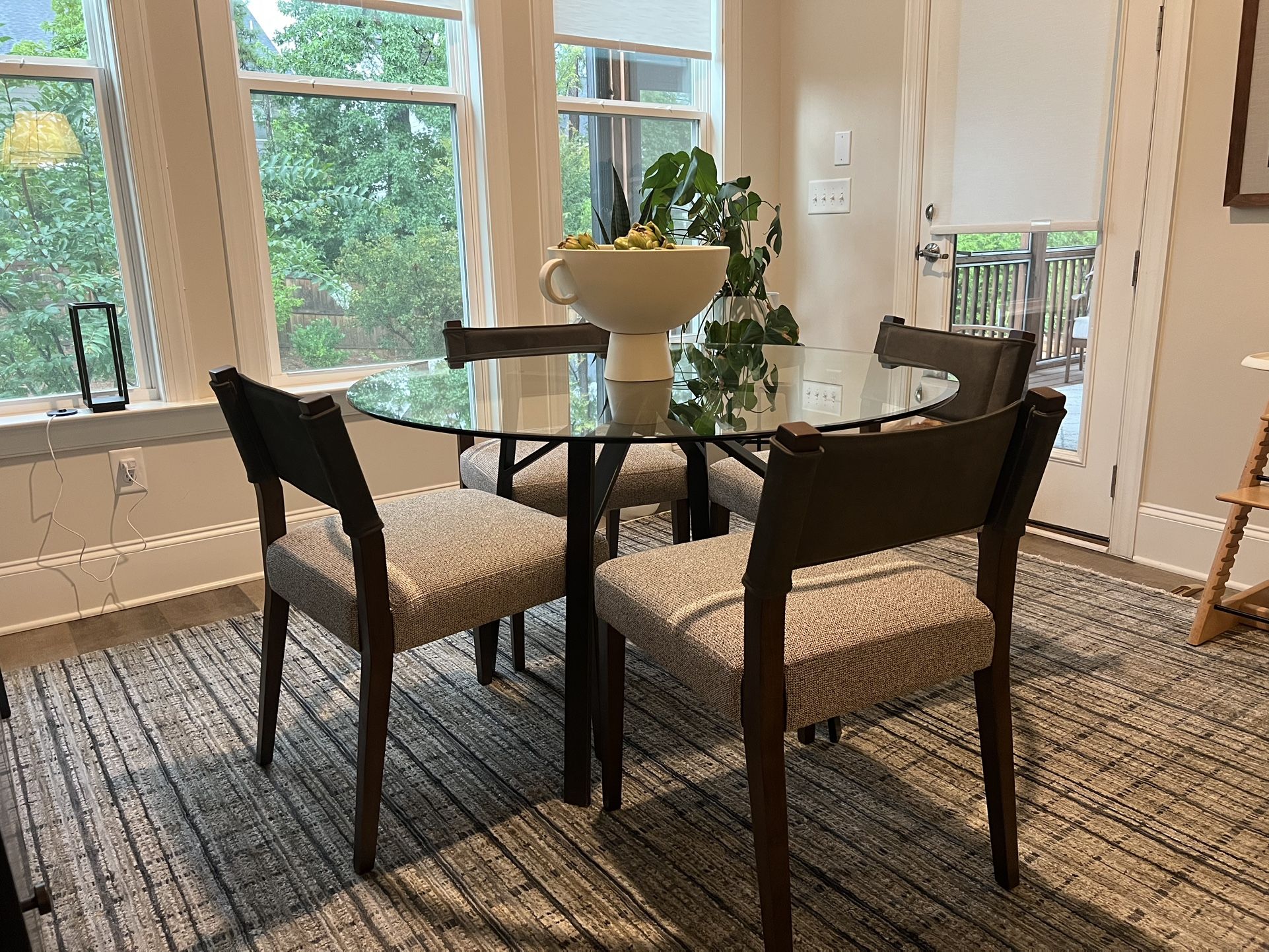 Crate & Barrel Glass Table