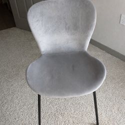 Urban Outfitters Gray Velvet Accent Chair