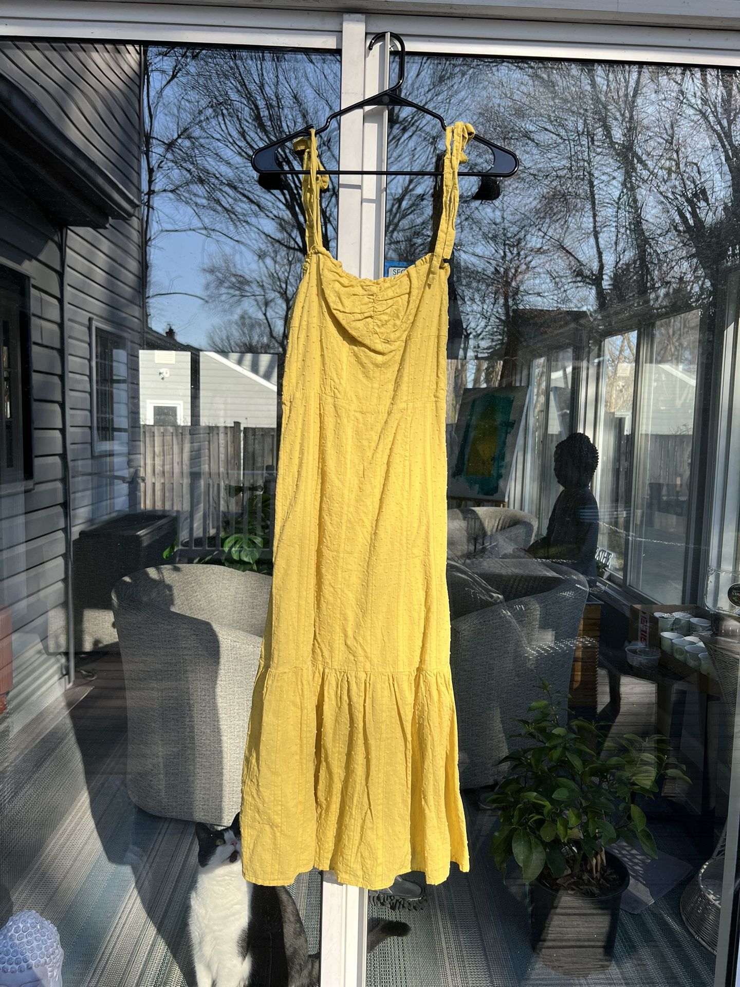 Yellow Tie-Strap Dress