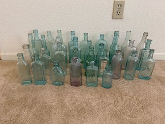 33 Antique Bottles, Beautiful Selection