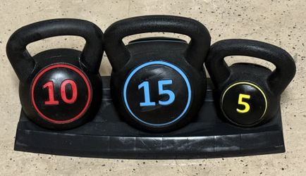 ZENY 3-Piece Kettlebell Set with Storage Rack