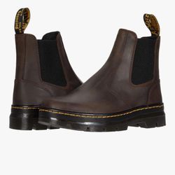 New Dr Martens Crazy Horse Brown Leather Boots Size Mens 7/womens 8 With Box 