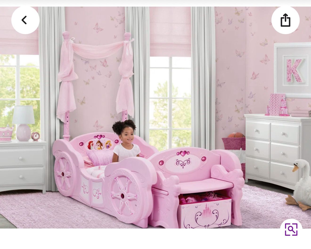 Disney Princess Carriage Convertible Toddler Bed