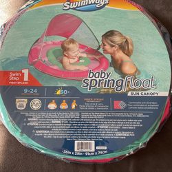 BABY TODDLER SWIM PUDDLE JUMPER POOL FLOAT WITH CANOPY 