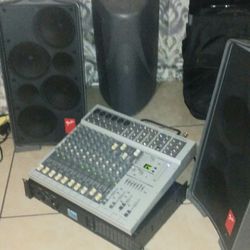 Phonic Mixers And Speaker And Alesis Amplifier 