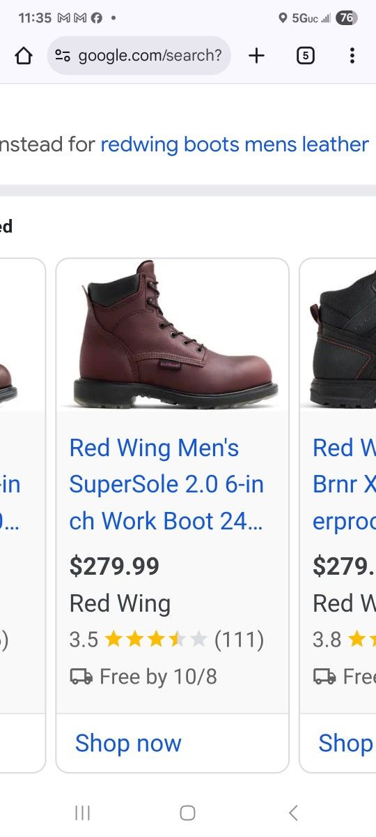 Redwing Boots, brown leather sz 11