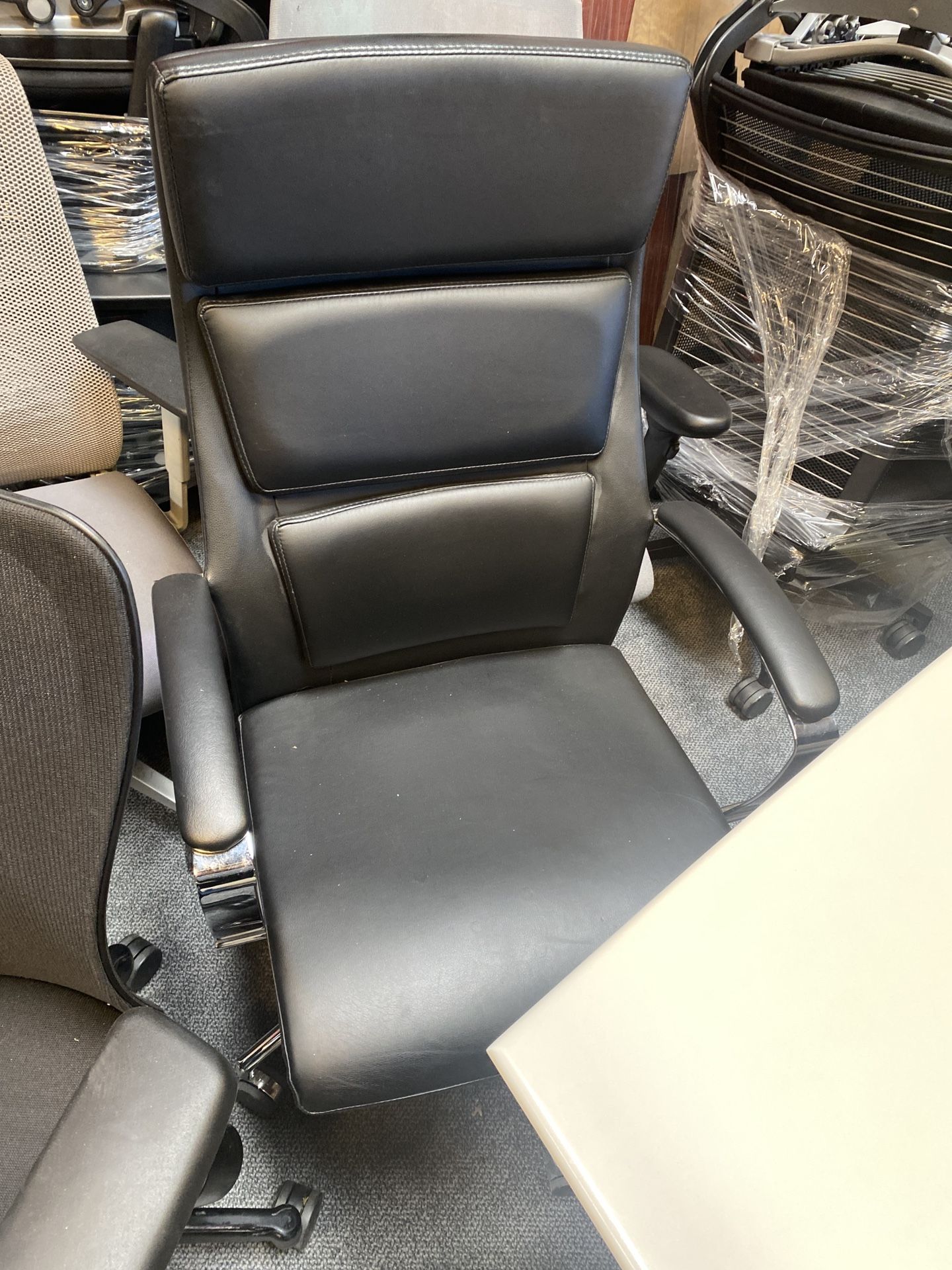 Black Leather Highback Conference Chair