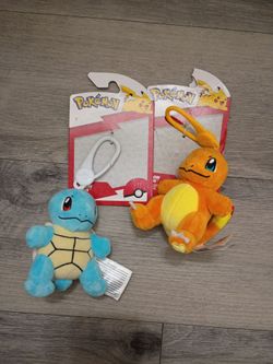 Plush Keychain Set - Squirtle Blue & Charmander Orange