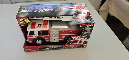 Maxx Action Large Firetruck with Extendable Ladder – Lights & Sounds Motorized Rescue Vehicle