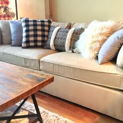 High End Beautiful Beige Sofa 