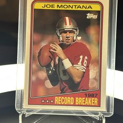 Joe Montana 1987 record breaker vintage tops 1988 football card