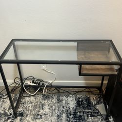 Black Metal And Glass Desk