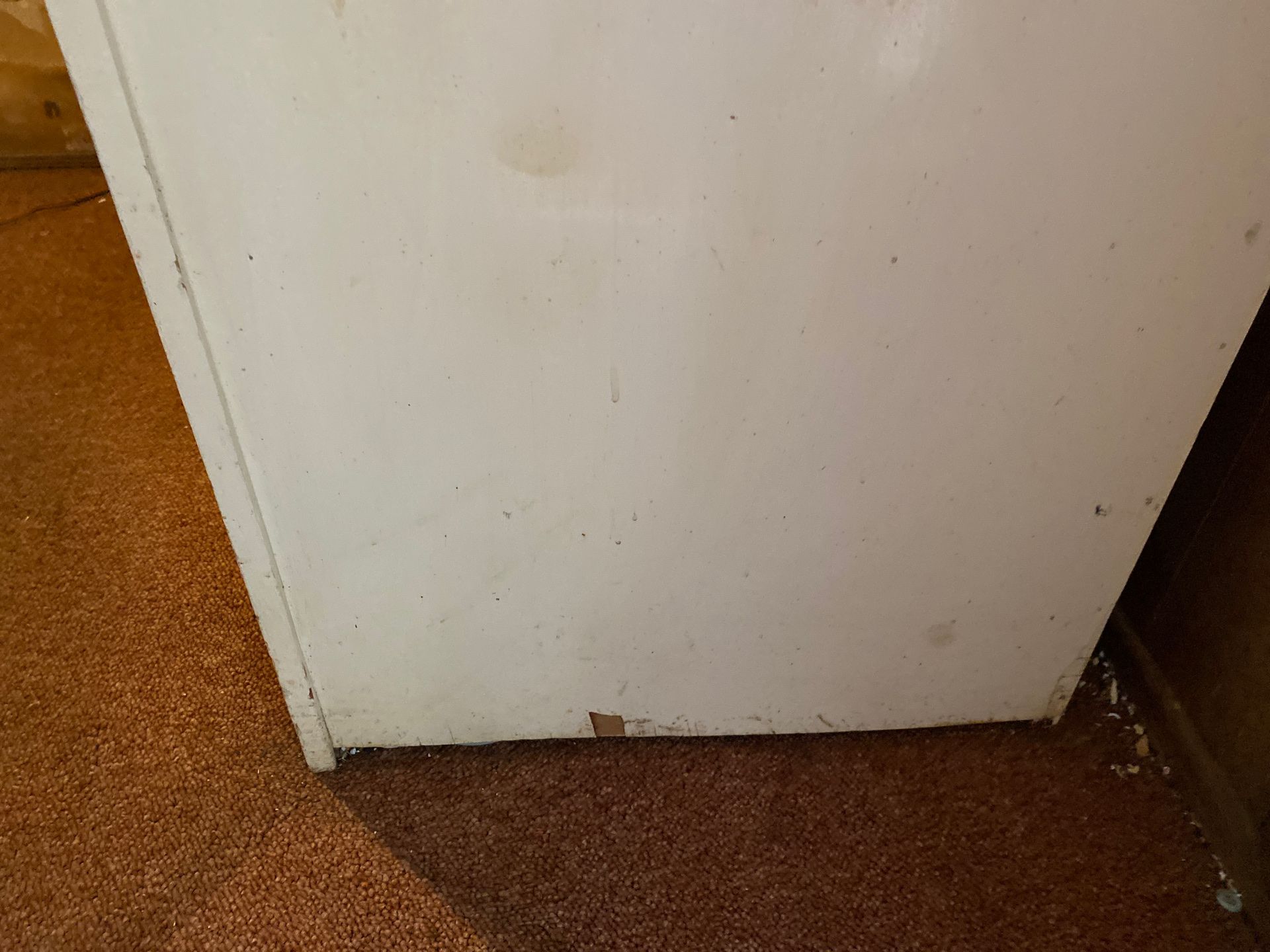 Antique Hoosier with metal enameled pull out table roll door