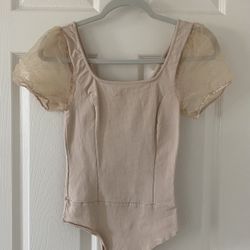 Light Pink Puff Sleeve Bodysuit