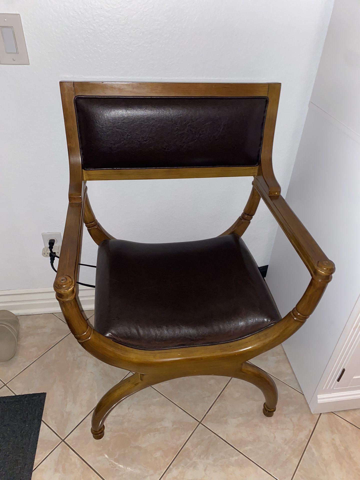 Faux Leather Chair And Table