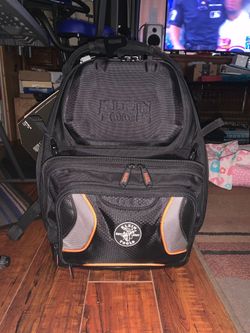 Klein backpack with tools and Milwaukee drill
