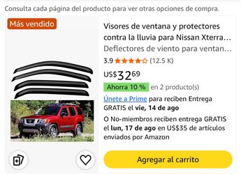 Nissan Xterra Window Vent Visors Rain Guards – 4 Piece Set – Black