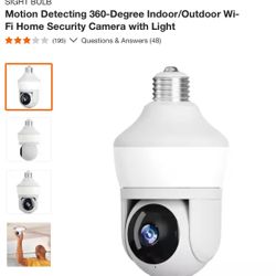 Motion Detecting 360 Degree Indoor/outdoor Wi-Fi Security Camera With Light