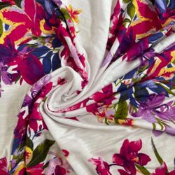 Knit Fabric Sewing Fabric 24”X 78”W 92% Modal 5%Nylon 3%Spandex 4-way stretch Tropical prints