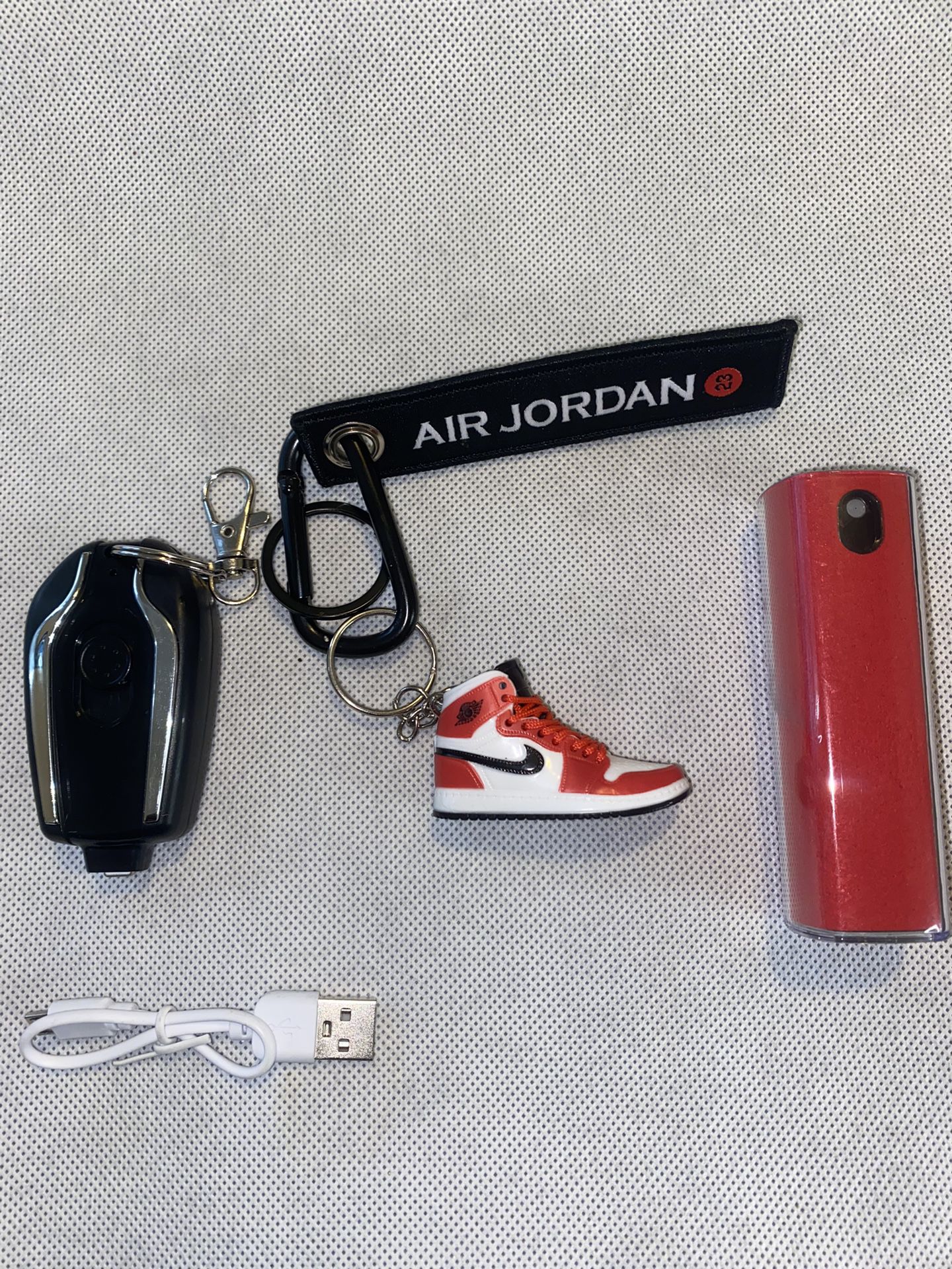 Lot of 3 mini Keychain Charger, Sneaker Keychain, Screen Clear