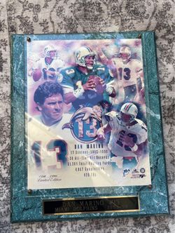 Dan Marino Miami Dolphins  Plaque 10x13 1983-99 Vintage NFL Photo Sealed