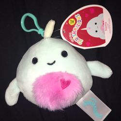 Squishmallow Niema 3.5” Narwhal Clip