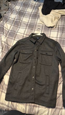 Dark Gray Snap Button Shacket