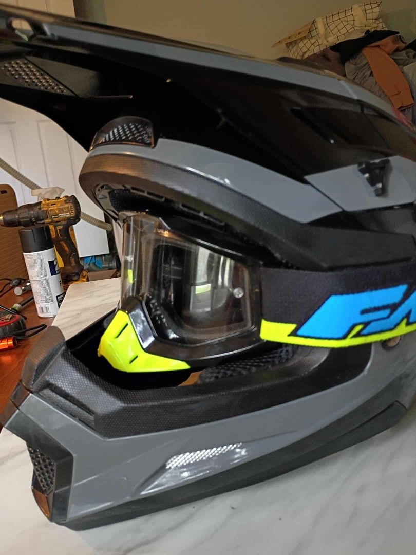 Motorcycle Helmet And Goggles