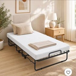 Twin Size Folding Bed 38" x 75" Rollaway Guest Bed Portable Sleeper Bed
