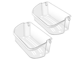 2 PACK Upgraded (contact info removed)02 Refrigerator Door Bin Replacement (Length 15.38")