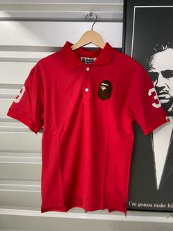 Bape red polo y2k style