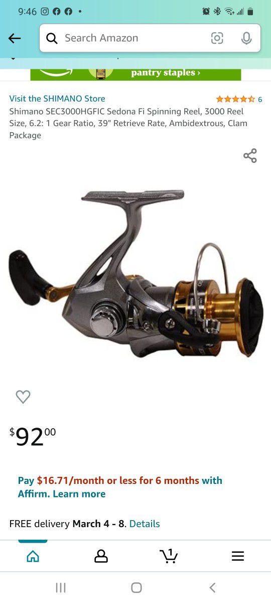 Shimano Sedona 3000 Spinning Reel for Sale in Compton, CA - OfferUp