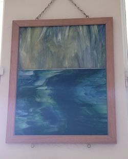 Beautiful, art colored glass hanging