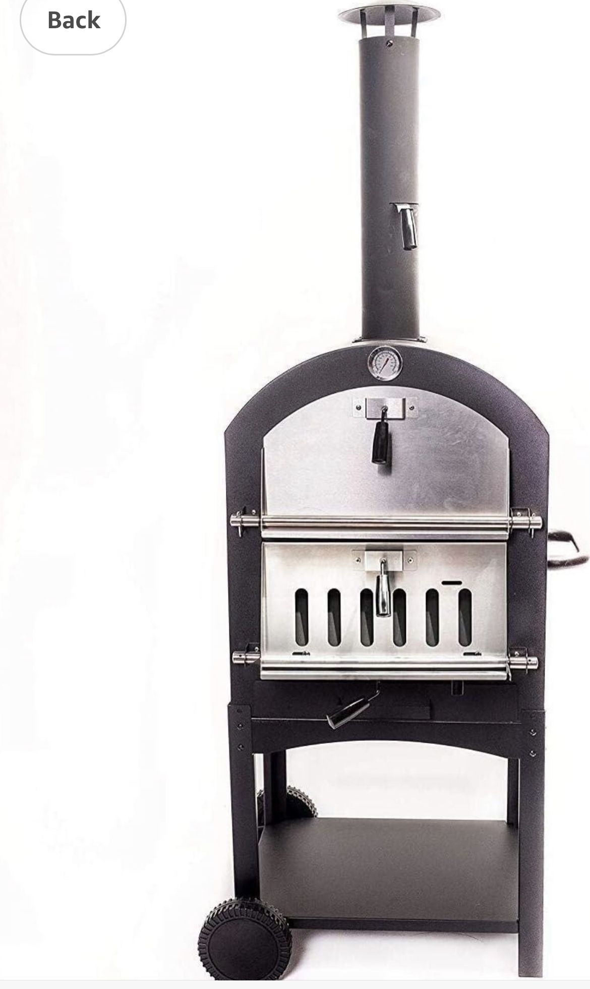 KUK002B Monterey Pizza Oven with Stone, Stainless/Enamel Coated Steel,51.25"H X 23.5"W X 16.5"D,Black