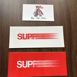 Supreme Motion Logo Box Logo Sticker Red And White