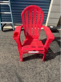 We only this one retail is $25 here only $15 cash  We locate in Hesperia massage  me for directions   StyleWell Ruby Red Plastic Adirondack Chair with