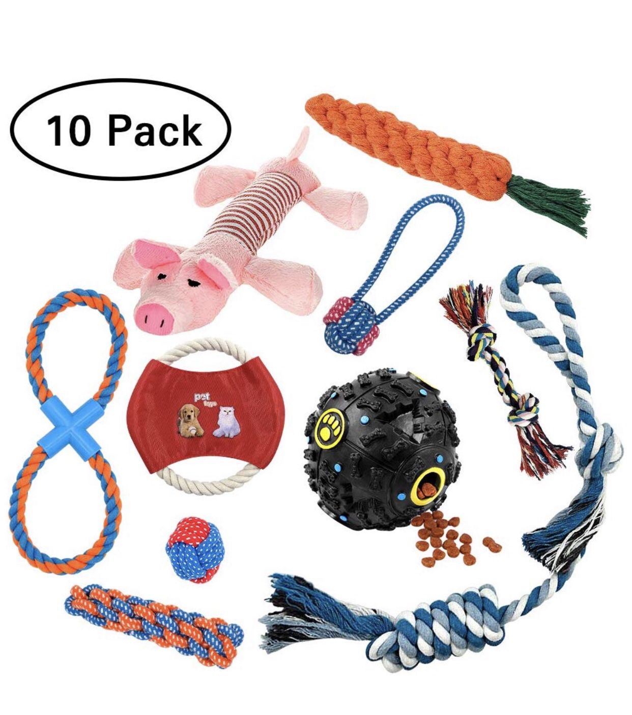 10pack chewable dog toys