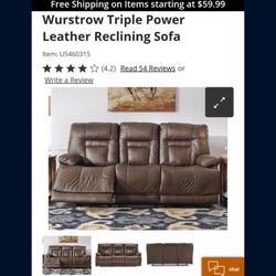 Dual Recliner couch, Electric