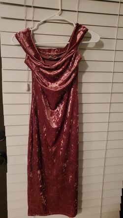 Rose red velvet dress