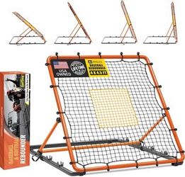 4/6 Angle Baseball Rebounder Net Adjustable, 4x4.5 ft Fielding Trainer Pro Softball Pitchback