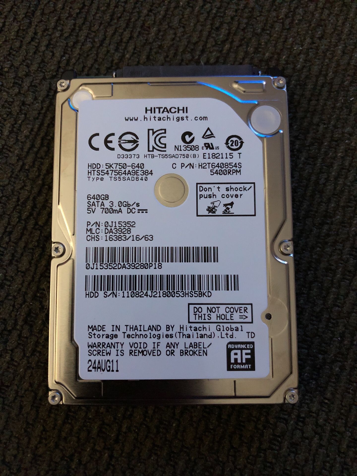 Laptop HDD 640GB