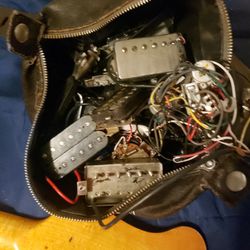 Bag Of Guitar Pickups Switches Dimarzzio Epiphany Pots Gibson Parts Knobs Bridges Bunch Of Goodies