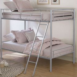 Brand New Silver Metal Twin Size Bunk Bed 